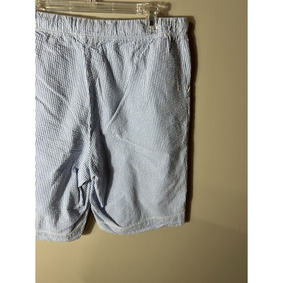 Vintage Cotton Brand Seersucker Shorts Striped Pleated Coastal Beachy Large - Picture 13 of 13